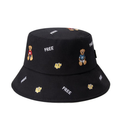 Fényvédő pamut téli kültéri medvék fényvédő mosdósapkák női kalapok férfi vödörsapkák koreai halászsapkák