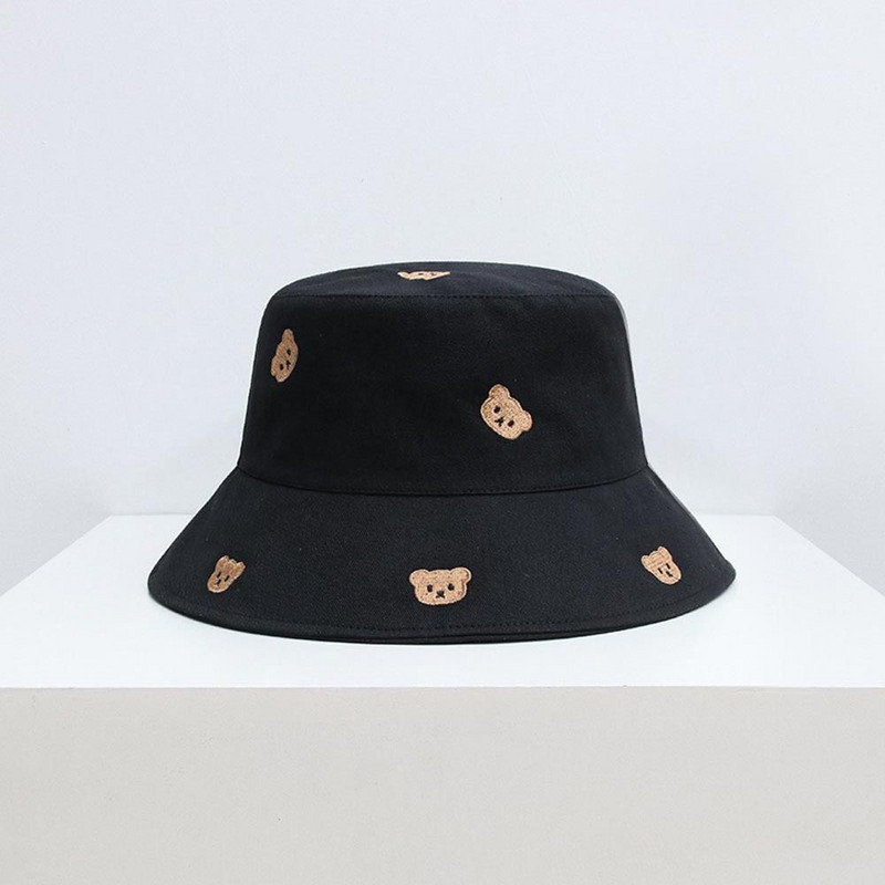 Fényvédő pamut téli kültéri medvék fényvédő mosdósapkák női kalapok férfi vödörsapkák koreai halászsapkák
