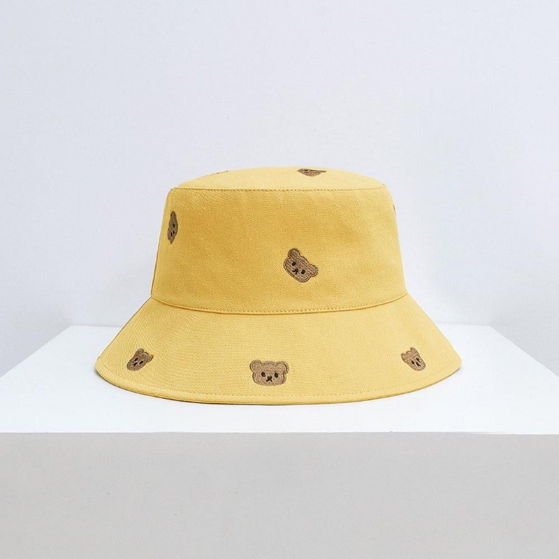 Fényvédő pamut téli kültéri medvék fényvédő mosdósapkák női kalapok férfi vödörsapkák koreai halászsapkák
