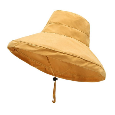 Șapcă de soare pliabilă cu boruri largi în aer liber, șapcă de soare, pălărie Panama, pălărie de găleată, șapcă de pescar