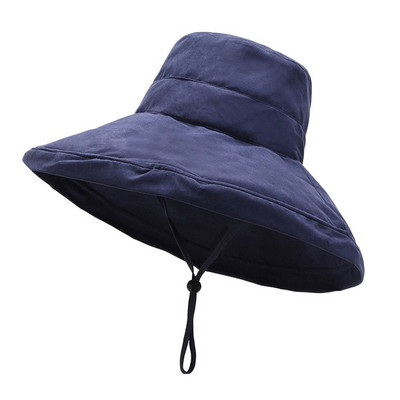 Șapcă de soare pliabilă cu boruri largi în aer liber, șapcă de soare, pălărie Panama, pălărie de găleată, șapcă de pescar
