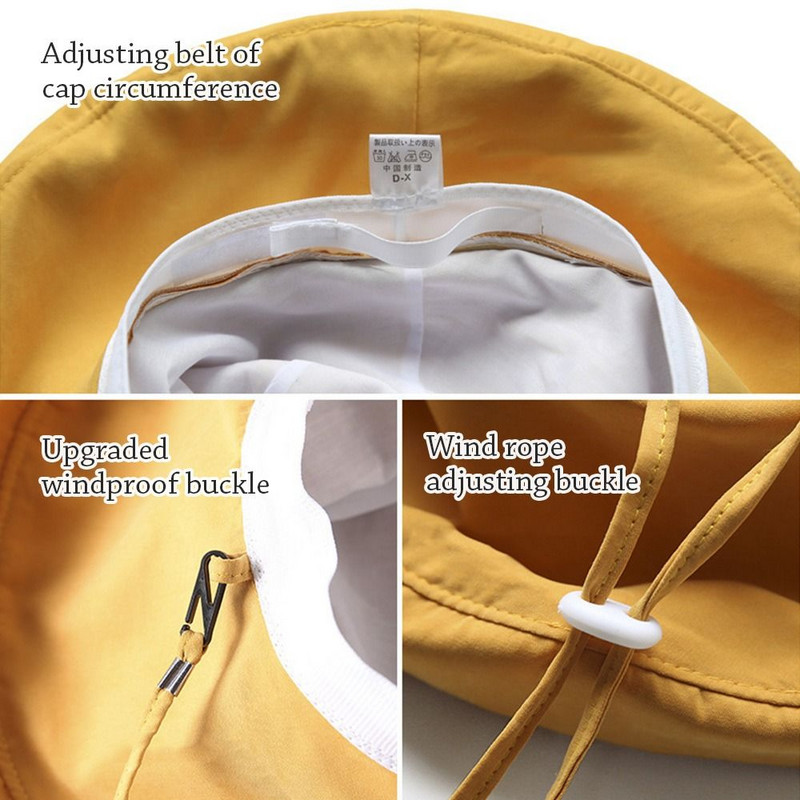 Șapcă de soare pliabilă cu boruri largi în aer liber, șapcă de soare, pălărie Panama, pălărie de găleată, șapcă de pescar