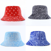 Bandana Print Bucket Kepurės Moteriškos Vyriškos Paisley Bucket Kepurės Kvėpuojančios Vasarinės apverčiamos plačiabrylės žvejo kepuraitės 2021 m. Nauja