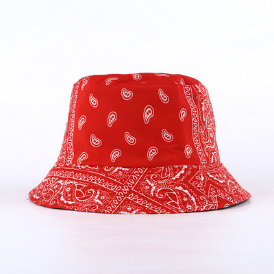 Bandana Print Bucket Kepurės Moteriškos Vyriškos Paisley Bucket Kepurės Kvėpuojančios Vasarinės apverčiamos plačiabrylės žvejo kepuraitės 2021 m. Nauja