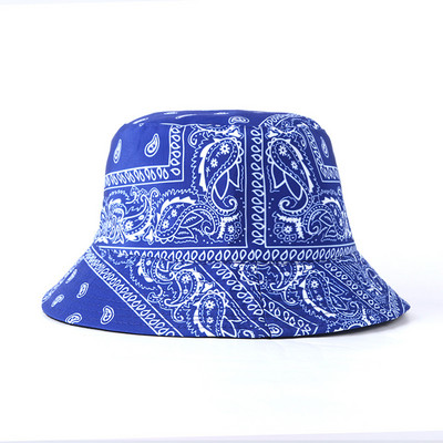 Bandana Print Bucket Kepurės Moteriškos Vyriškos Paisley Bucket Kepurės Kvėpuojančios Vasarinės apverčiamos plačiabrylės žvejo kepuraitės 2021 m. Nauja
