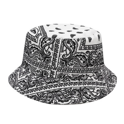Bandana Print Bucket Kepurės Moteriškos Vyriškos Paisley Bucket Kepurės Kvėpuojančios Vasarinės apverčiamos plačiabrylės žvejo kepuraitės 2021 m. Nauja