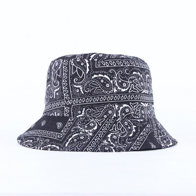 Bandana Print Bucket Kepurės Moteriškos Vyriškos Paisley Bucket Kepurės Kvėpuojančios Vasarinės apverčiamos plačiabrylės žvejo kepuraitės 2021 m. Nauja