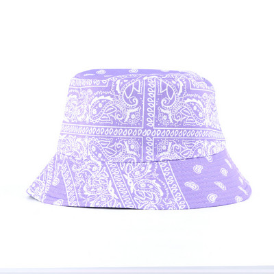 Bandana Print Bucket Kepurės Moteriškos Vyriškos Paisley Bucket Kepurės Kvėpuojančios Vasarinės apverčiamos plačiabrylės žvejo kepuraitės 2021 m. Nauja