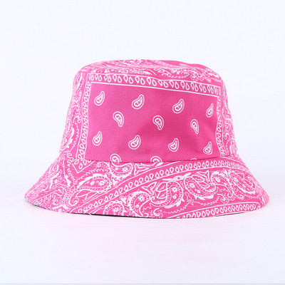 Bandana Print Bucket Kepurės Moteriškos Vyriškos Paisley Bucket Kepurės Kvėpuojančios Vasarinės apverčiamos plačiabrylės žvejo kepuraitės 2021 m. Nauja
