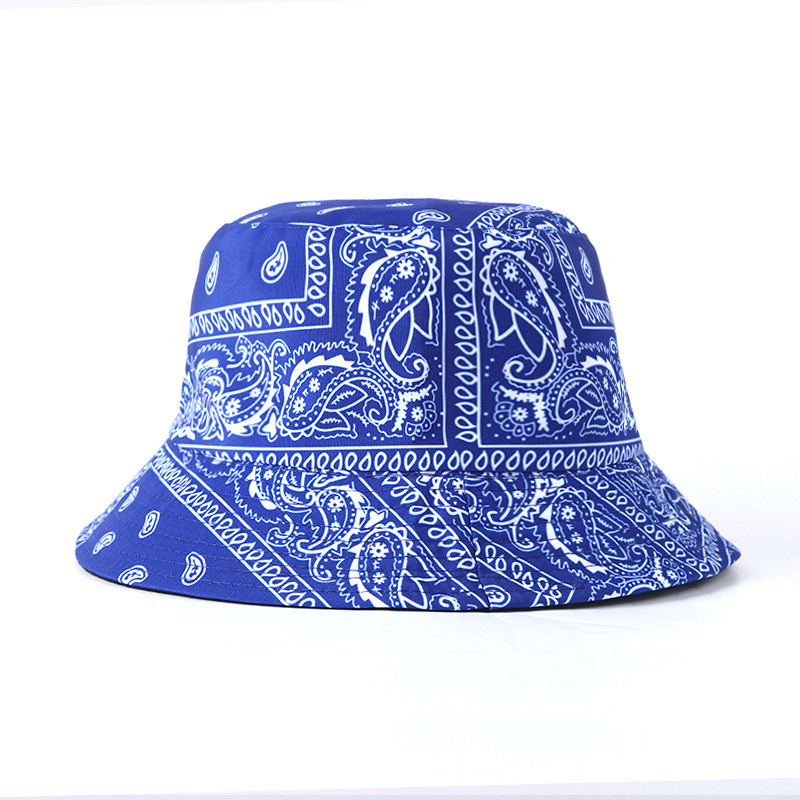 Bandana Print Bucket Kepurės Moteriškos Vyriškos Paisley Bucket Kepurės Kvėpuojančios Vasarinės apverčiamos plačiabrylės žvejo kepuraitės 2021 m. Nauja