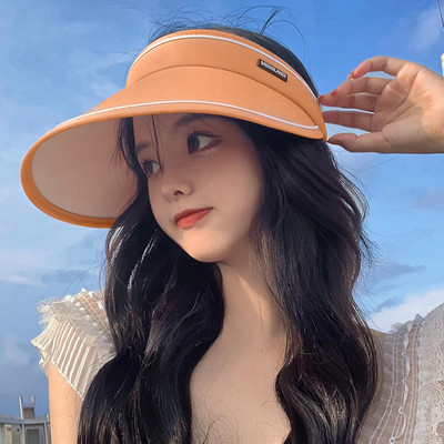 Ljetni gornji prazan šešir za sunce za žene Kapa sa širokim obodom Šešir za plažu sa šiltom protiv ultraljubičastog zračenja Ženske kape za djevojčice Šešir za sunce sa UV zaštitom