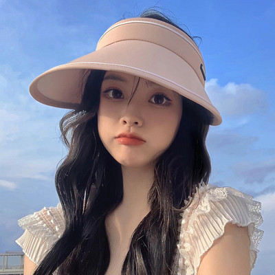 Ljetni gornji prazan šešir za sunce za žene Kapa sa širokim obodom Šešir za plažu sa šiltom protiv ultraljubičastog zračenja Ženske kape za djevojčice Šešir za sunce sa UV zaštitom