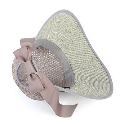 Nouă pălărie de paie de vară 2023 pentru femei șapcă de plajă cu boruri largi Vizor cu protecție UV Pălării de soare cu fundă, pălărie de soare Panama Floppy