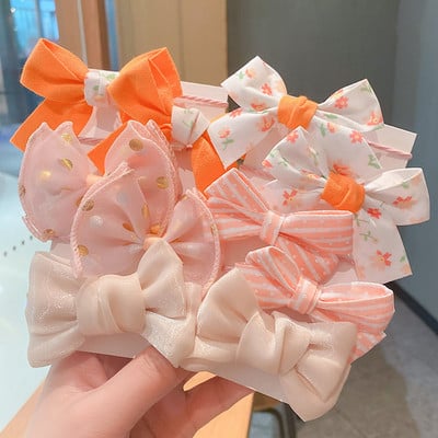 10 bucăți benzi de păr elastice cu papion din desene animate pentru fete, copii drăguț, la modă, scrunchie de păr, coadă de cal, bretele, cravate, accesorii de păr