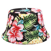 Vintage Flower Print Bucket Γυναικείο Καπέλο Ψαρά Καπέλο Καλοκαιρινός Καπέλα Παραλίας Αναστρέψιμα Καπέλα ψαρέματος για γυναίκες