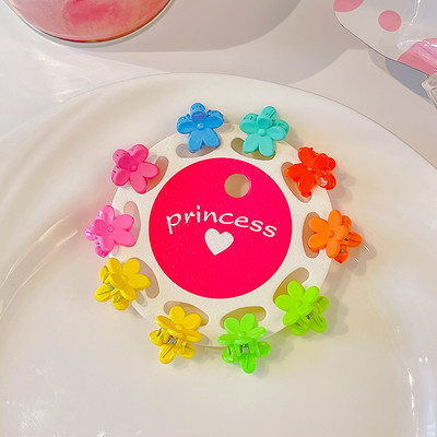 10 db/Szett Kislányok Aranyos Színek Rajzfilm Virágos Csíptetős Hajtűk Gyerekek Kedves Édes Haj Karmok Gyerekek Hajkiegészítők