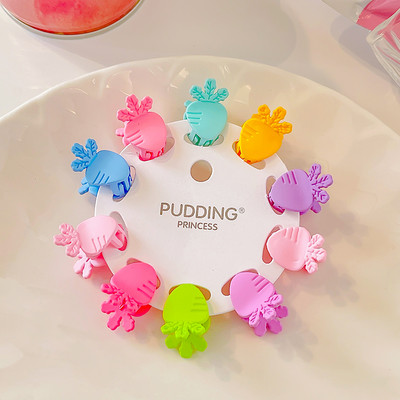 10 db/Szett Kislányok Aranyos Színek Rajzfilm Virágos Csíptetős Hajtűk Gyerekek Kedves Édes Haj Karmok Gyerekek Hajkiegészítők