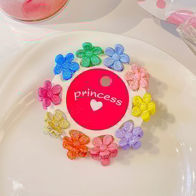 10 db/Szett Kislányok Aranyos Színek Rajzfilm Virágos Csíptetős Hajtűk Gyerekek Kedves Édes Haj Karmok Gyerekek Hajkiegészítők