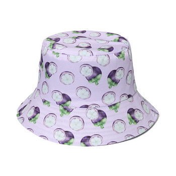 FOXMOTHER Νέα μόδα Gorros Panama Καπέλα για τον ήλιο Πορτοκαλί Blueberry Mangosteen Καπέλα με μοτίβο φρούτων για γυναίκες