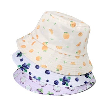 FOXMOTHER Νέα μόδα Gorros Panama Καπέλα για τον ήλιο Πορτοκαλί Blueberry Mangosteen Καπέλα με μοτίβο φρούτων για γυναίκες