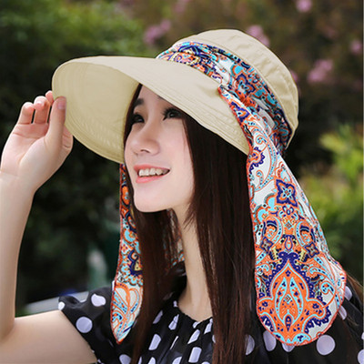 Ljetni šeširi za sunce s cvjetnim uzorkom za žene Chapeu Feminino sa sklopivom kapom sa šilterima, sklopivi šešir širokog oboda protiv UV zračenja
