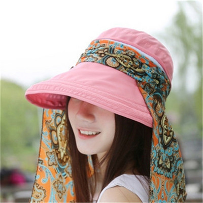 Ljetni šeširi za sunce s cvjetnim uzorkom za žene Chapeu Feminino sa sklopivom kapom sa šilterima, sklopivi šešir širokog oboda protiv UV zračenja