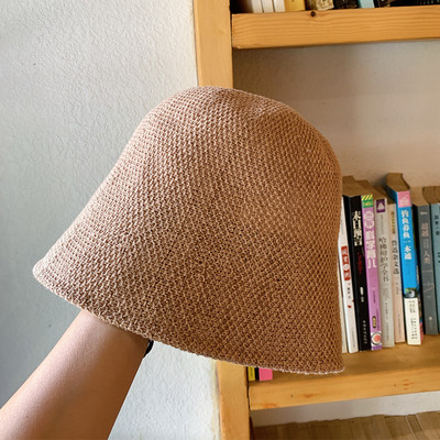 Visrover 6 culori pălării de găleată pentru femei pălărie de vară frânghie de soare Panama pălării pliabile în aer liber pentru plajă cu protecție solară șepci de pescar Harajuku