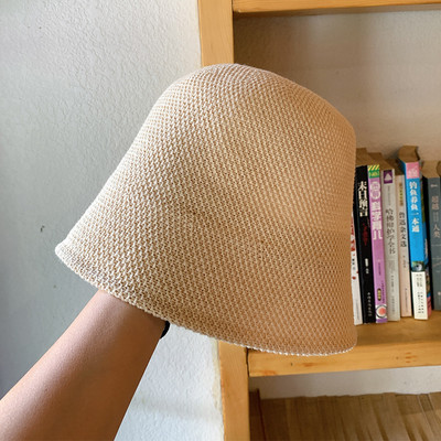 Visrover 6 culori pălării de găleată pentru femei pălărie de vară frânghie de soare Panama pălării pliabile în aer liber pentru plajă cu protecție solară șepci de pescar Harajuku