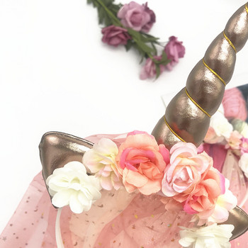 1 τμχ Παιδική κορδέλα δικτυωτή δαντέλα φούντα χρώματος ουράνιο τόξο για φόρεμα κοριτσιών Εκλεκτά αξεσουάρ μαλλιών λουλούδια Χονδρική