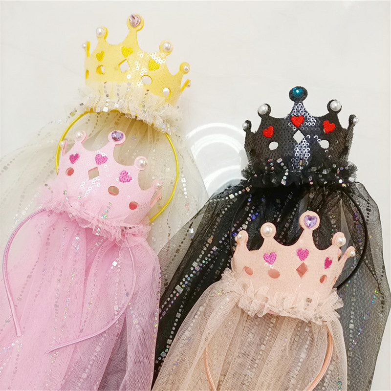 1kom dječja traka za glavu, mrežasta čipka s kićankama duginih boja za dotjerivanje djevojčice, izuzetni dodaci za kosu, cvijeće, veleprodaja