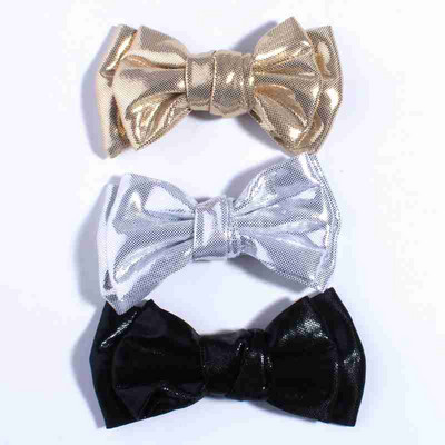 10KOM Nova svjetlucava kožna mašna za kosu od 9,5 cm za kopče za kosu od metalne tkanine mašna za kosu za ukosnice Dodaci za trake za glavu