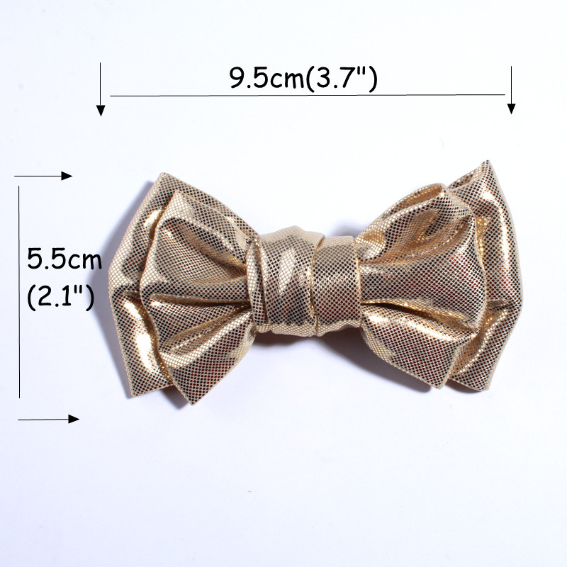 10KOM Nova svjetlucava kožna mašna za kosu od 9,5 cm za kopče za kosu od metalne tkanine mašna za kosu za ukosnice Dodaci za trake za glavu