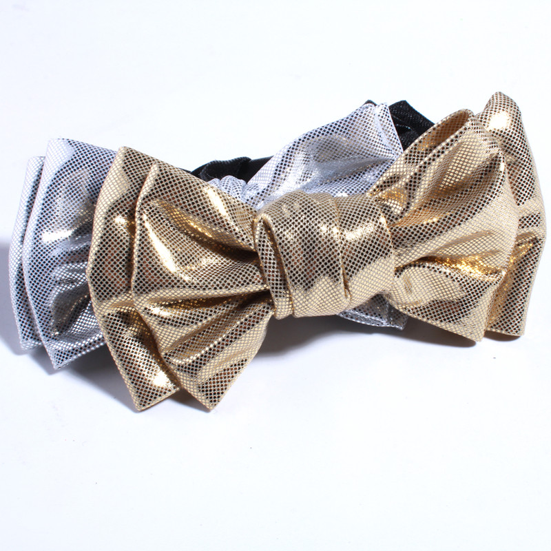 10KOM Nova svjetlucava kožna mašna za kosu od 9,5 cm za kopče za kosu od metalne tkanine mašna za kosu za ukosnice Dodaci za trake za glavu