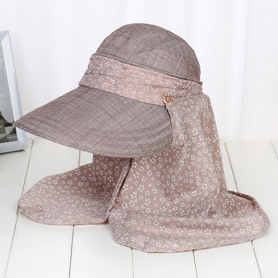 Ljetne ženske kape za sunčanje za sportove na otvorenom, šešir sa zaštitom od 360 stupnjeva od UV zračenja, kapa za zaštitu od sunca, koja se može skinuti, za vrat, lice i glavu