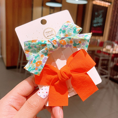 2 vnt. Gėlėti plaukų lankeliai mergaitėms Mieli mokykliniai plaukų segtukų rinkinys Kirpčiukai Plaukų segtukas Rankų darbo aligatoriaus segtukas Vaikiškas galvos apdangalas galvos apdangalas