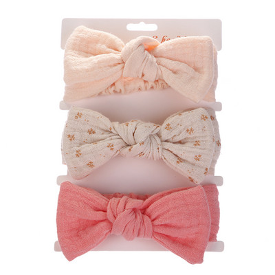 3 kom./lot, dječja traka za kosu s čvorom i trakom za kosu za novorođenče Muslin pamučna elastična traka Dodaci za kosu za dojenčad Poklon za tuširanje djeteta