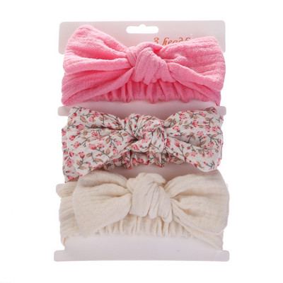 3 kom./lot, dječja traka za kosu s čvorom i trakom za kosu za novorođenče Muslin pamučna elastična traka Dodaci za kosu za dojenčad Poklon za tuširanje djeteta