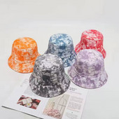 Cool žene proljeće ljeto pamučni šeširi Lady Tie Dye Outdoor šareni panamski šešir s ribarskom kapom za žene