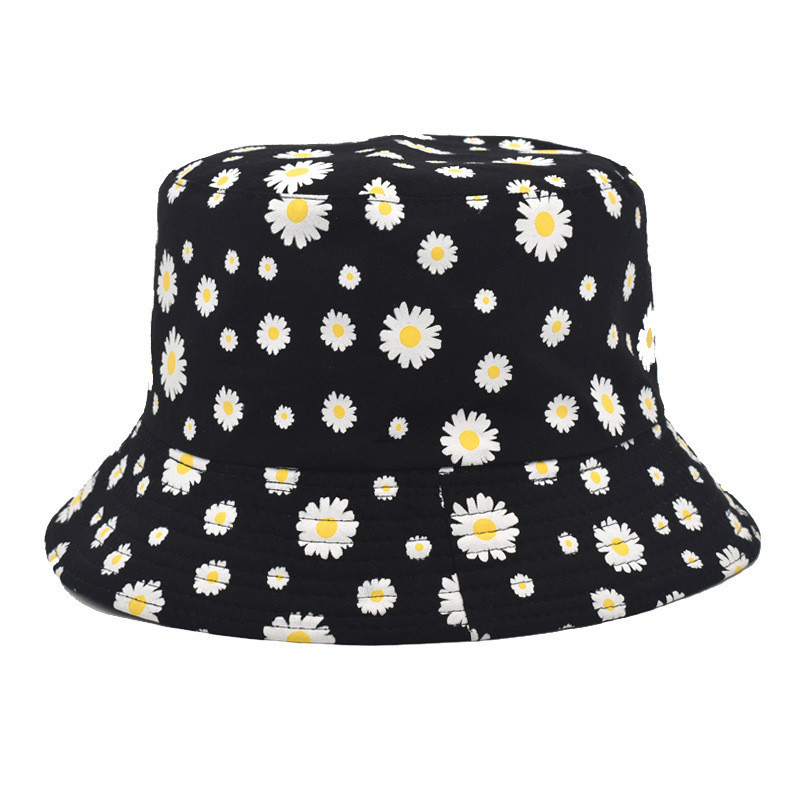 Pamučni dvostrani ribarski šešir s tratinčicama Ženska zaštita od zasjenjenja, velika streha i umjetnička kapa za sunčanje na otvorenom, HT001