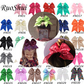 Arc pentru majorete cu paiete pentru fete de 8 inch, benzi elastice de păr din grosgrain, fundă de păr, pentru copii, copii, femei, accesorii de păr