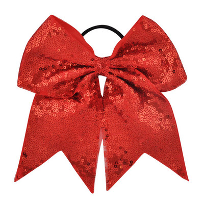 Arc pentru majorete cu paiete pentru fete de 8 inch, benzi elastice de păr din grosgrain, fundă de păr, pentru copii, copii, femei, accesorii de păr