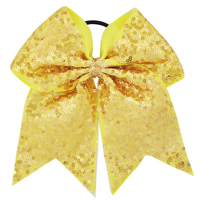 Arc pentru majorete cu paiete pentru fete de 8 inch, benzi elastice de păr din grosgrain, fundă de păr, pentru copii, copii, femei, accesorii de păr