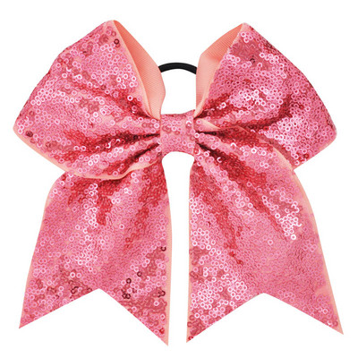 Arc pentru majorete cu paiete pentru fete de 8 inch, benzi elastice de păr din grosgrain, fundă de păr, pentru copii, copii, femei, accesorii de păr