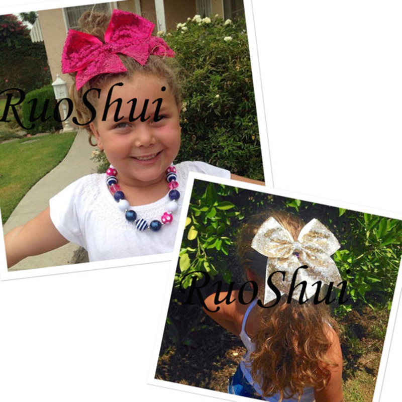 Arc pentru majorete cu paiete pentru fete de 8 inch, benzi elastice de păr din grosgrain, fundă de păr, pentru copii, copii, femei, accesorii de păr
