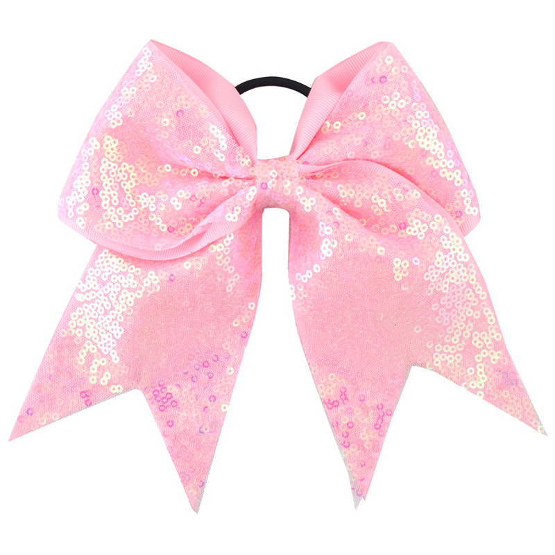 Arc pentru majorete cu paiete pentru fete de 8 inch, benzi elastice de păr din grosgrain, fundă de păr, pentru copii, copii, femei, accesorii de păr