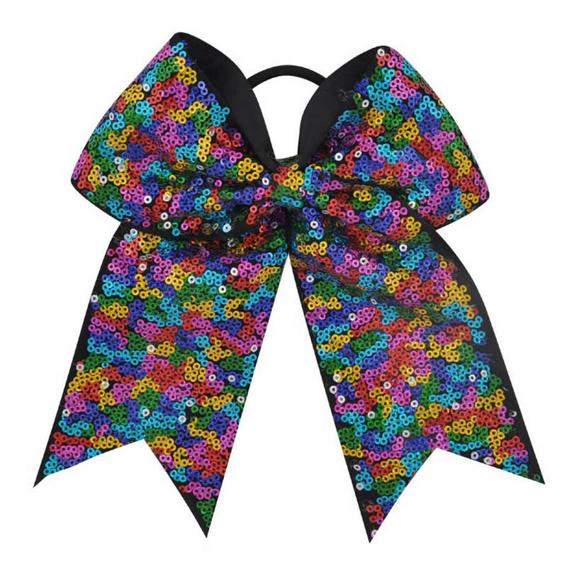 Arc pentru majorete cu paiete pentru fete de 8 inch, benzi elastice de păr din grosgrain, fundă de păr, pentru copii, copii, femei, accesorii de păr