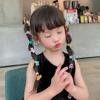 Κορίτσια χαριτωμένα κινούμενα σχέδια λουλούδι δαχτυλίδι αντίχειρα Scrunchies λαστιχάκια Παιδικά γλυκά λουράκια μαλλιών Παιδικά αξεσουάρ για τα μαλλιά