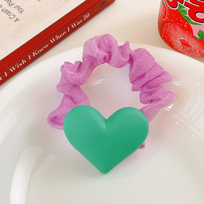 2022. Dječje slatke gume Akrilne gumene trake u obliku srca Djevojčice Lijepe slatke elastične trake za kosu Dječji dodaci za kosu