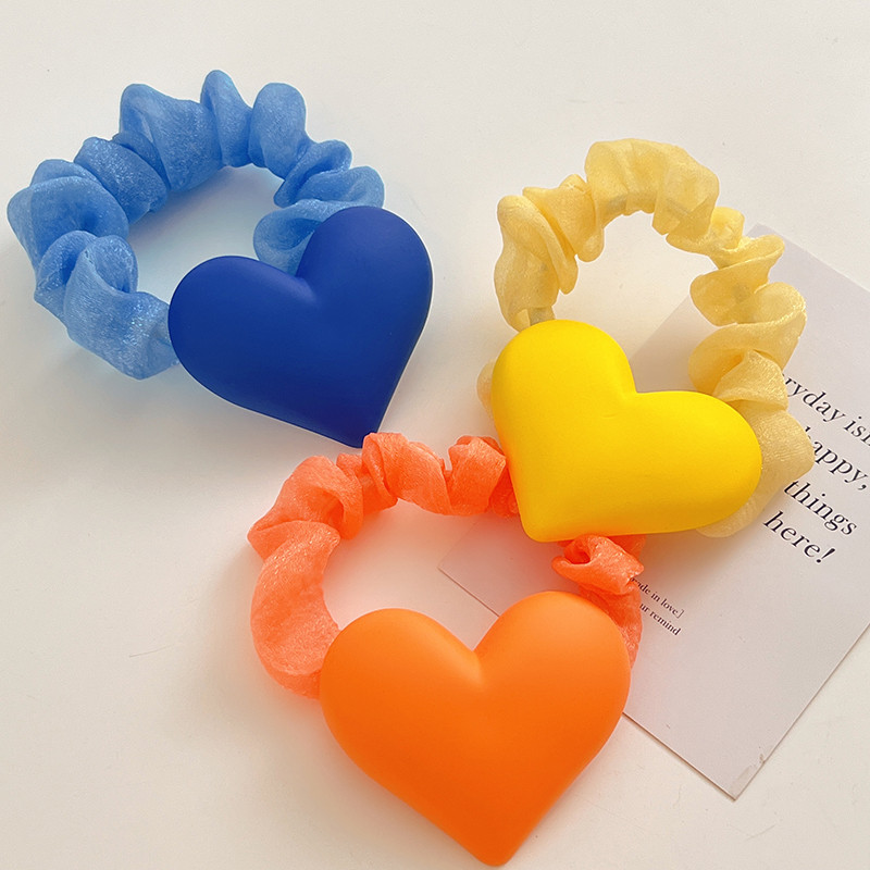 2022. Dječje slatke gume Akrilne gumene trake u obliku srca Djevojčice Lijepe slatke elastične trake za kosu Dječji dodaci za kosu