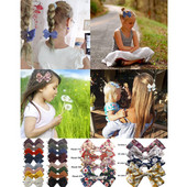 2 buc Agrafe pentru fundă din bumbac și pânză Boutique Copii mici Copii Copii Fete Agrafe de păr Fundițe Agrafe de păr Arcuri de păr Accesorii de păr